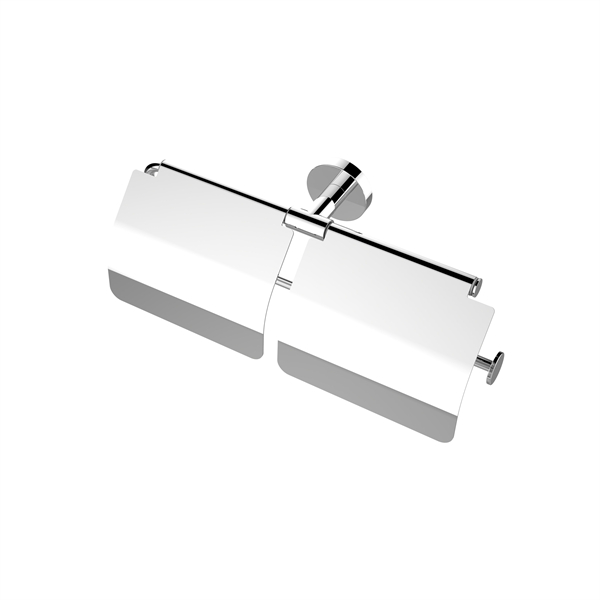Double toilet paper holder with cover
